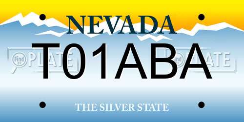 T01ABA Nevada License Plate