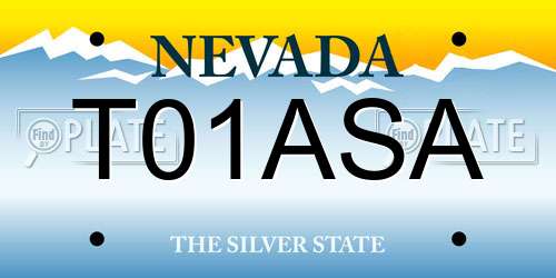 T01ASA Nevada License Plate