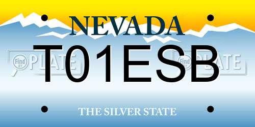 T01ESB Nevada License Plate