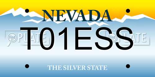 T01ESS Nevada License Plate