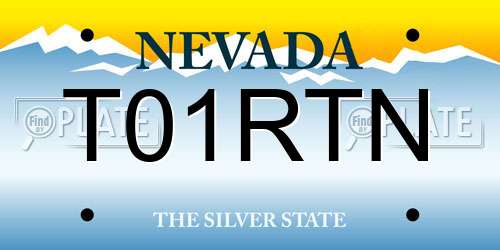 T01RTN Nevada License Plate