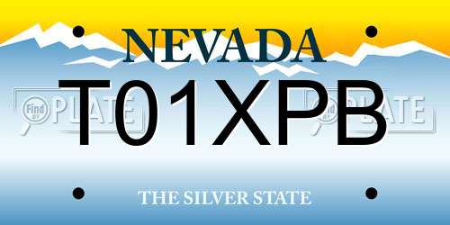 T01XPB Nevada License Plate
