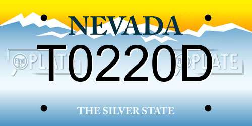 T0220D Nevada License Plate