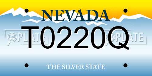 T0220Q Nevada License Plate