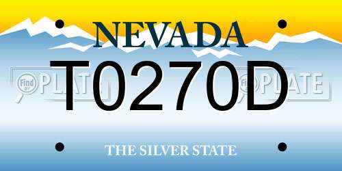 T0270D Nevada License Plate