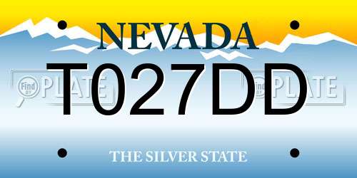T027DD Nevada License Plate