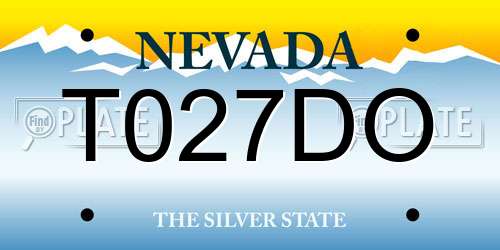 T027DO Nevada License Plate
