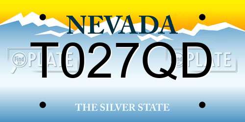 T027QD Nevada License Plate