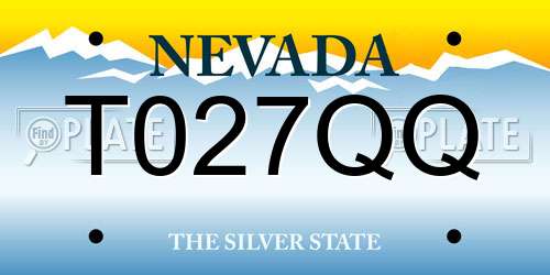 T027QQ Nevada License Plate