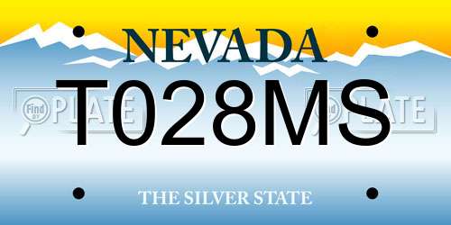 T028MS Nevada License Plate