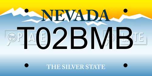 T02BMB Nevada License Plate