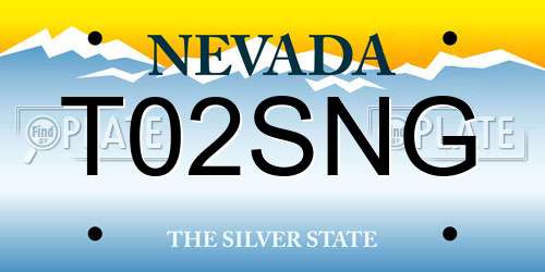 T02SNG Nevada License Plate