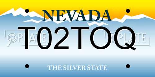 T02TOQ Nevada License Plate