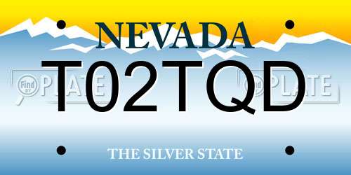 T02TQD Nevada License Plate