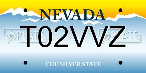 T02VVZ Nevada License Plate