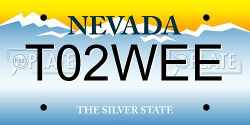 T02WEE Nevada License Plate