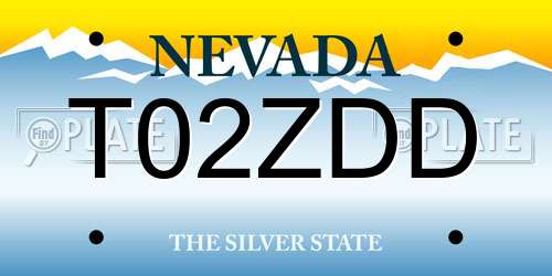 T02ZDD Nevada License Plate