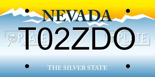 T02ZDO Nevada License Plate