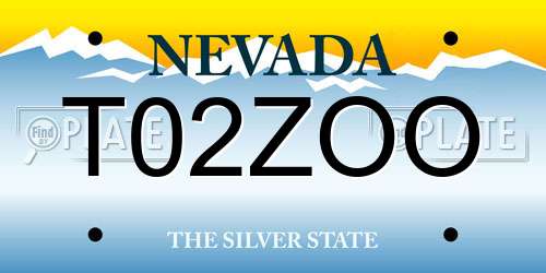T02ZOO Nevada License Plate