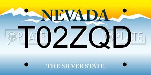 T02ZQD Nevada License Plate