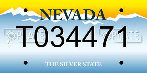 T034471 Nevada License Plate