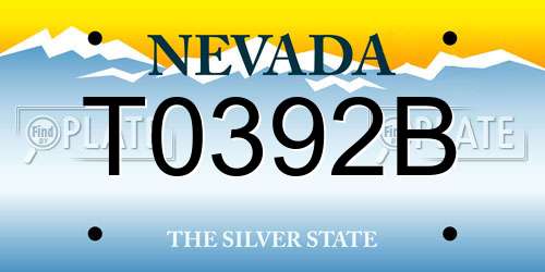 T0392B Nevada License Plate