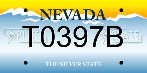 T0397B Nevada License Plate
