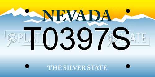 T0397S Nevada License Plate