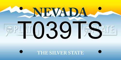 T039TS Nevada License Plate