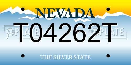 T04262T Nevada License Plate