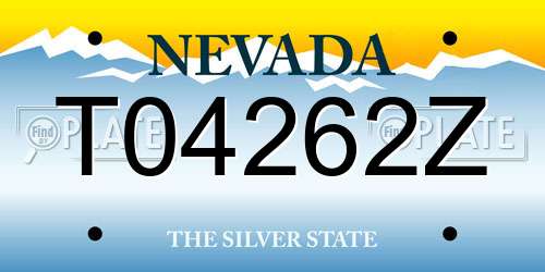 T04262Z Nevada License Plate