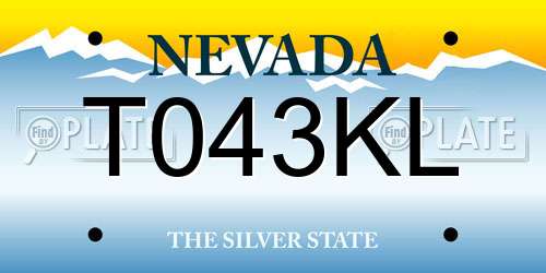 T043KL Nevada License Plate