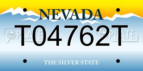 T04762T Nevada License Plate