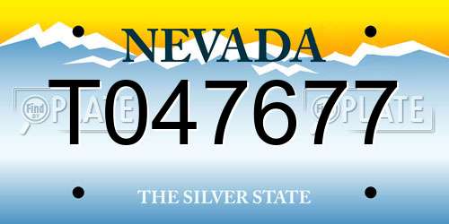 T047677 Nevada License Plate