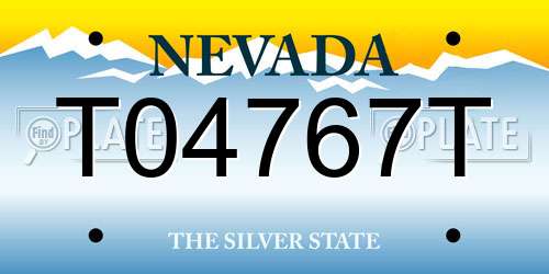 T04767T Nevada License Plate
