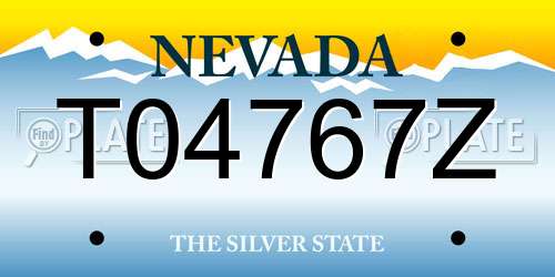 T04767Z Nevada License Plate