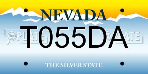 T055DA Nevada License Plate