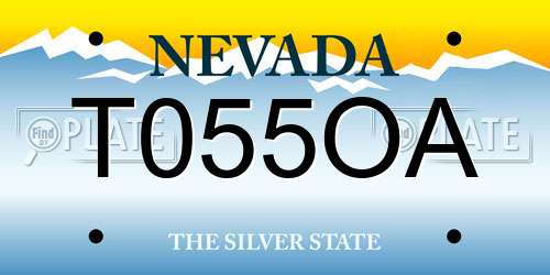 T055OA Nevada License Plate