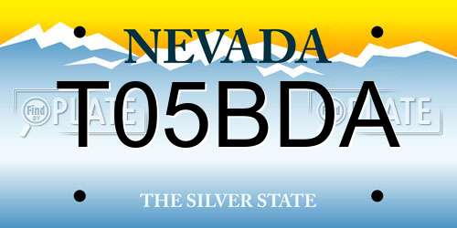T05BDA Nevada License Plate
