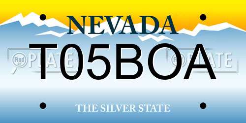 T05BOA Nevada License Plate