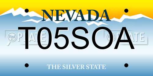 T05SOA Nevada License Plate