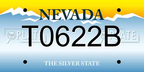 T0622B Nevada License Plate