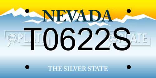 T0622S Nevada License Plate