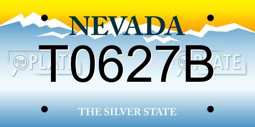 T0627B Nevada License Plate