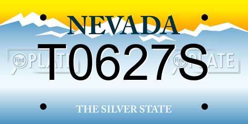 T0627S Nevada License Plate