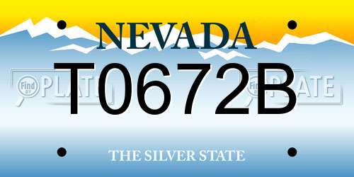 T0672B Nevada License Plate