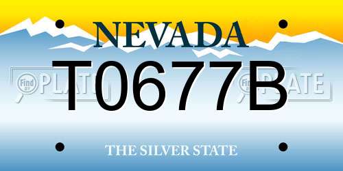 T0677B Nevada License Plate