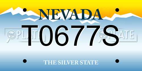 T0677S Nevada License Plate