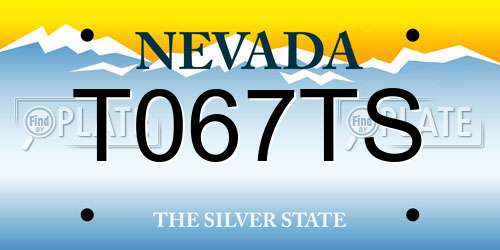 T067TS Nevada License Plate