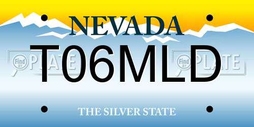 T06MLD Nevada License Plate